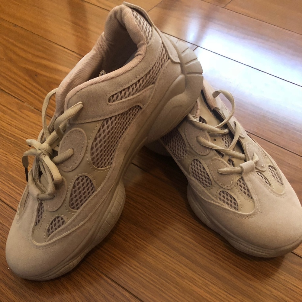 Cute Tan Sporty Sneakers Size 9 US